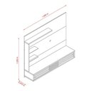 Ver imagem 4 de Estante Home Theater Suspenso Frizz Select Cinamomo Off White - Madetec