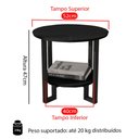 Ver imagem 4 de Mesa Apoio Lateral Sofá ou Cama Mesinha Redonda Pequena Industrial Canto Sala Quarto Cristal Preto