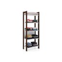 Ver imagem 1 de Guarda Roupa Closet Solteiro AZ1005 Armário c/ 5 Prateleiras Branco/Nogal - Tecno Mobili
