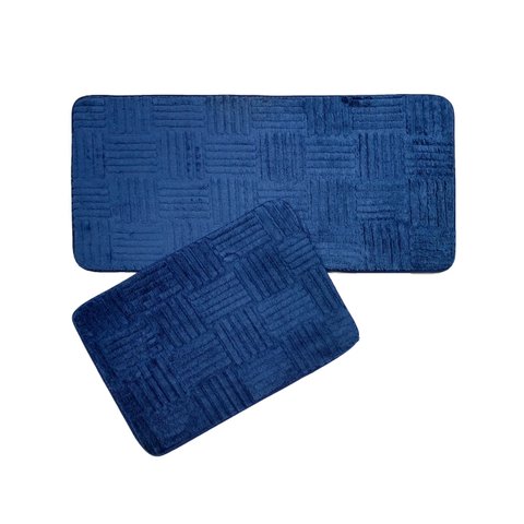 Kit Tapete + Passadeira Antiderrapante com Felpa Macio 2 Pçs