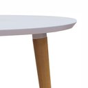 Ver imagem 3 de Mesa Sala De Jantar Redonda Veneza Tampo 90cm Em Mdf E Madeira Maciça - Branco