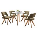 Ver imagem 4 de Mesa Sala De Jantar Redonda Veneza Tampo 90cm Em Mdf E Madeira Maciça - Branco