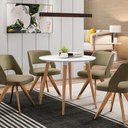 Ver imagem 6 de Mesa Sala De Jantar Redonda Veneza Tampo 90cm Em Mdf E Madeira Maciça - Branco
