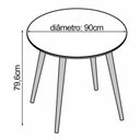 Ver imagem 2 de Mesa Sala De Jantar Redonda Veneza Tampo 90cm Em Mdf E Madeira Maciça - Branco