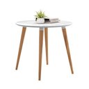 Ver imagem 5 de Mesa Sala De Jantar Redonda Veneza Tampo 90cm Em Mdf E Madeira Maciça - Branco