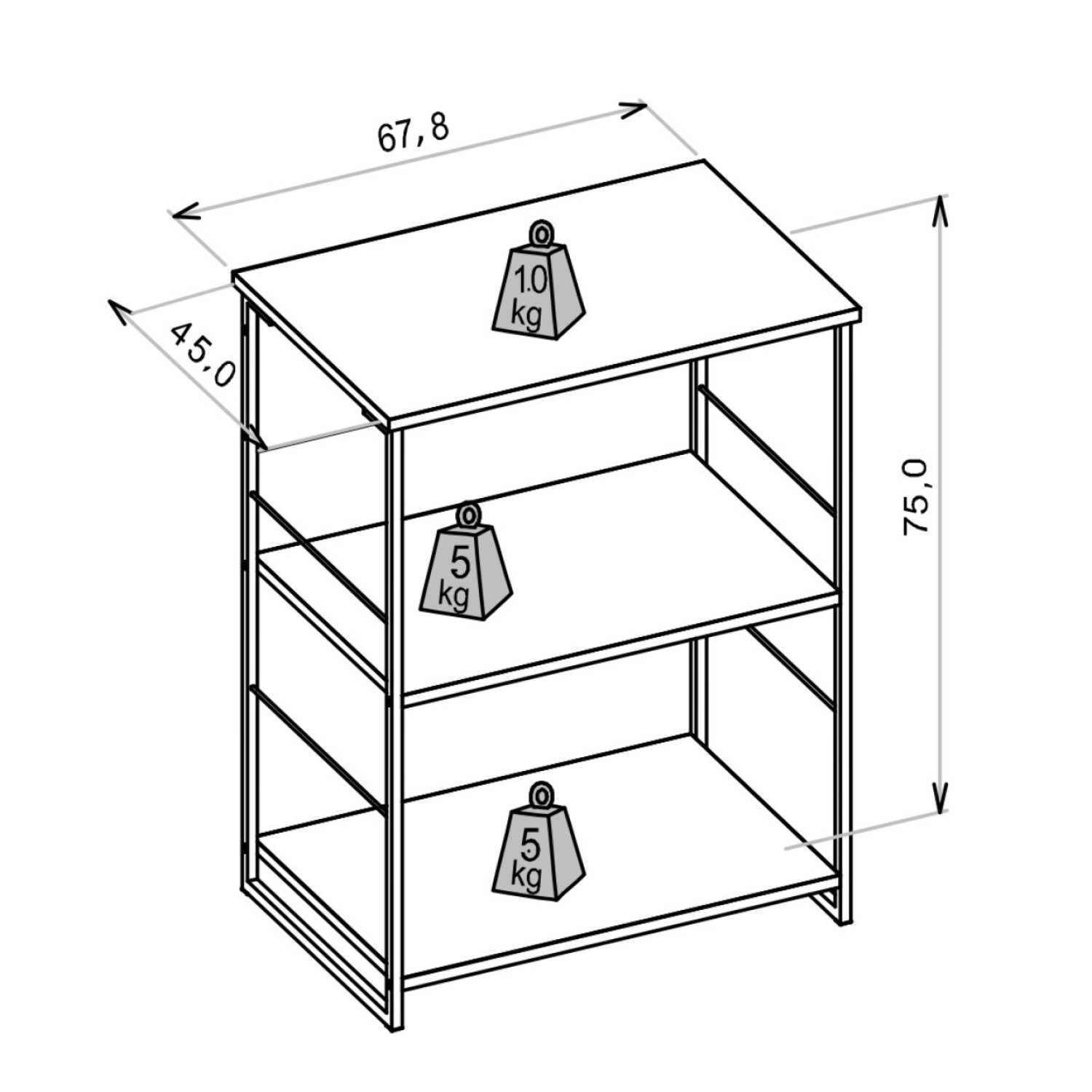 Estante Livreiro 68cm Steel  - 3