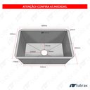 Ver imagem 6 de Cuba Pia Cozinha Gourmet Aço Inox 304 Retangular Acabamento Escovado 58x40 Tubrax