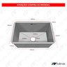 Cuba Pia Cozinha Gourmet Aço Inox 304 Retangular Acabamento Escovado 58x40 Tubrax - 6