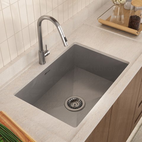Cuba Pia Cozinha Gourmet Aço Inox 304 Retangular Acabamento Escovado 58x40 Tubrax