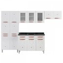 Ver imagem 2 de Cozinha de Aço Completa Mirage New 14 Portas 2 Gavetas com Vidro Branco 815486 - Telasul