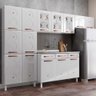 Cozinha de Aço Completa Mirage New 14 Portas 2 Gavetas com Vidro Branco 815486 - Telasul - 1