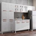 Ver imagem 1 de Cozinha de Aço Completa Mirage New 14 Portas 2 Gavetas com Vidro Branco 815486 - Telasul