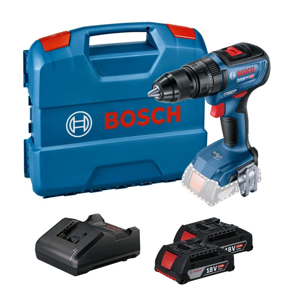 Parafusadeira/Furadeira Bosch Com Impacto GSB 18V-50 com Maleta + 2 Baterias 06019H51E0-000 - 1