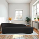 Ver imagem 1 de Recamier Curvo Orgânico 180cm 3 Lugares Lado Direito para Sala Estar Bouclé Paris Preto