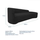 Ver imagem 3 de Recamier Curvo Orgânico 180cm 3 Lugares Lado Direito para Sala Estar Bouclé Paris Preto
