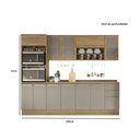 Ver imagem 2 de Armário de Cozinha Modulada Completa Reta 7 Peças 2,70m Botanic Kappesberg - Nogueira/Fendi