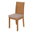 Ver imagem 7 de Conjunto Sala de Jantar 4 Lugares Retangular Tampo MDF 120cm Mesa e Cadeiras Athenas Marrom Amêndoa Clean/Veludo Naturale Creme