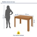 Ver imagem 4 de Conjunto Sala de Jantar 4 Lugares Retangular Tampo MDF 120cm Mesa e Cadeiras Athenas Marrom Amêndoa Clean/Veludo Naturale Creme