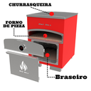 Ver imagem 2 de Forno de Pizza e Churrasqueira 2 em 1 - Bancada - Vermelho