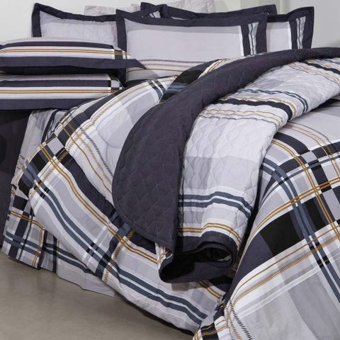 Kit 7 Peças King Latur Jogo de Cama e Colcha - Kacyumara