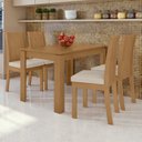 Ver imagem 2 de Conjunto Sala de Jantar 4 Lugares Retangular Tampo MDF Mesa e Cadeiras Athenas