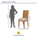 Ver imagem 5 de Conjunto Sala de Jantar 4 Lugares Retangular Tampo MDF Mesa e Cadeiras Athenas Marrom Amêndoa Clean/Linho Rinzai Bege