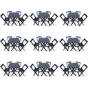 Ver imagem 1 de Kit 9 Conjunto Com Jogo De Mesa 60x60 Com 4 Cadeiras Dobráveis Preto