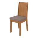 Ver mais imagens de Conjunto Sala de Jantar 6 Lugares Retangular Tampo MDF 180cm Mesa e Cadeiras Athenas Amêndoa Clean/Suede Animale Bege