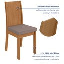 Ver imagem 5 de Conjunto Sala de Jantar 6 Lugares Retangular Tampo MDF 180cm Mesa e Cadeiras Athenas Amêndoa Clean/Suede Animale Bege
