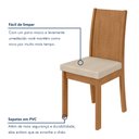 Ver imagem 7 de Conjunto Sala de Jantar 6 Lugares Retangular Tampo MDF Mesa e Cadeiras Athenas Marrom Amêndoa Clean/Linho Rinzai Bege