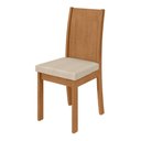 Ver imagem 6 de Conjunto Sala de Jantar 6 Lugares Retangular Tampo MDF Mesa e Cadeiras Athenas Marrom Amêndoa Clean/Linho Rinzai Bege