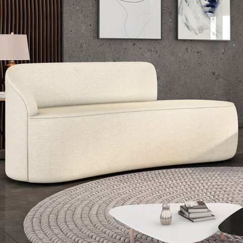 Sofá 2 Lugares para Sala 140cm Orgânico Wendi Linho Bege I01 - Mpozenato