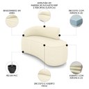 Ver imagem 3 de Sofá 2 Lugares para Sala 140cm Orgânico Wendi Linho Bege I01 - Mpozenato