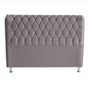 Ver imagem 1 de Cabeceira de Cama Box Londres King 195 Cm Suede Botão de Strass Prata do Lar Móveis e Decoração