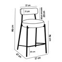 Ver imagem 4 de Banqueta Cozinha Alta com Encosto Industrial Preto Kit 2 Londres Pu Verde D03 - D’Rossi