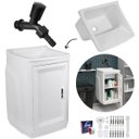 Ver imagem 1 de Gabinete Para Lavanderia Com Tanque Branco 01 Porta + Torneira + Fita Veda Rosca