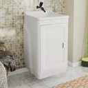 Ver imagem 2 de Gabinete Para Lavanderia Com Tanque Branco 01 Porta + Torneira + Fita Veda Rosca