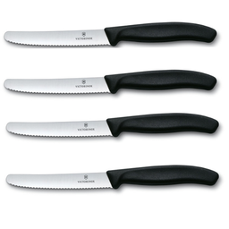 Kit com 4 Facas Swiss Classic Lâmina Serrilhada 11 Cm Preta Victorinox 6.7833.4 - 3
