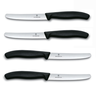 Kit com 4 Facas Swiss Classic Lâmina Serrilhada 11 Cm Preta Victorinox 6.7833.4 - 2
