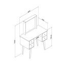 Ver imagem 3 de Penteadeira Retrô 4 Gavetas 