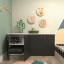 Ver imagem 2 de Armário Duplo Baixo Infantil Corp Preto/Branco