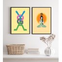 Ver imagem 2 de Kit 2 Quadros Decorativos Yoga- Namastê 24x18cm:madeira Branca