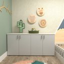 Ver imagem 1 de Armário Duplo Baixo Infantil Corp Cinza/Branco