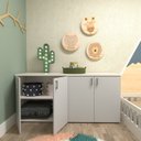 Ver imagem 2 de Armário Duplo Baixo Infantil Corp Cinza/Branco