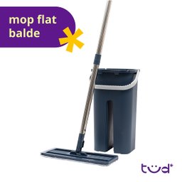 Mop Flat com Balde e Esfregão de Microfibra Limpeza Lava e Seca - Tud - 3