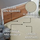 Ver imagem 4 de Lençol Hotel 200 Fios Casal Padrão Avulso 100% Algodão Toque Macio Virol sem Elástico:palha