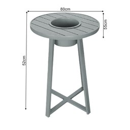 Mesa Bistrô Champanheira para Área Gourmet e Varanda Alumínio Cinza/preta - 2