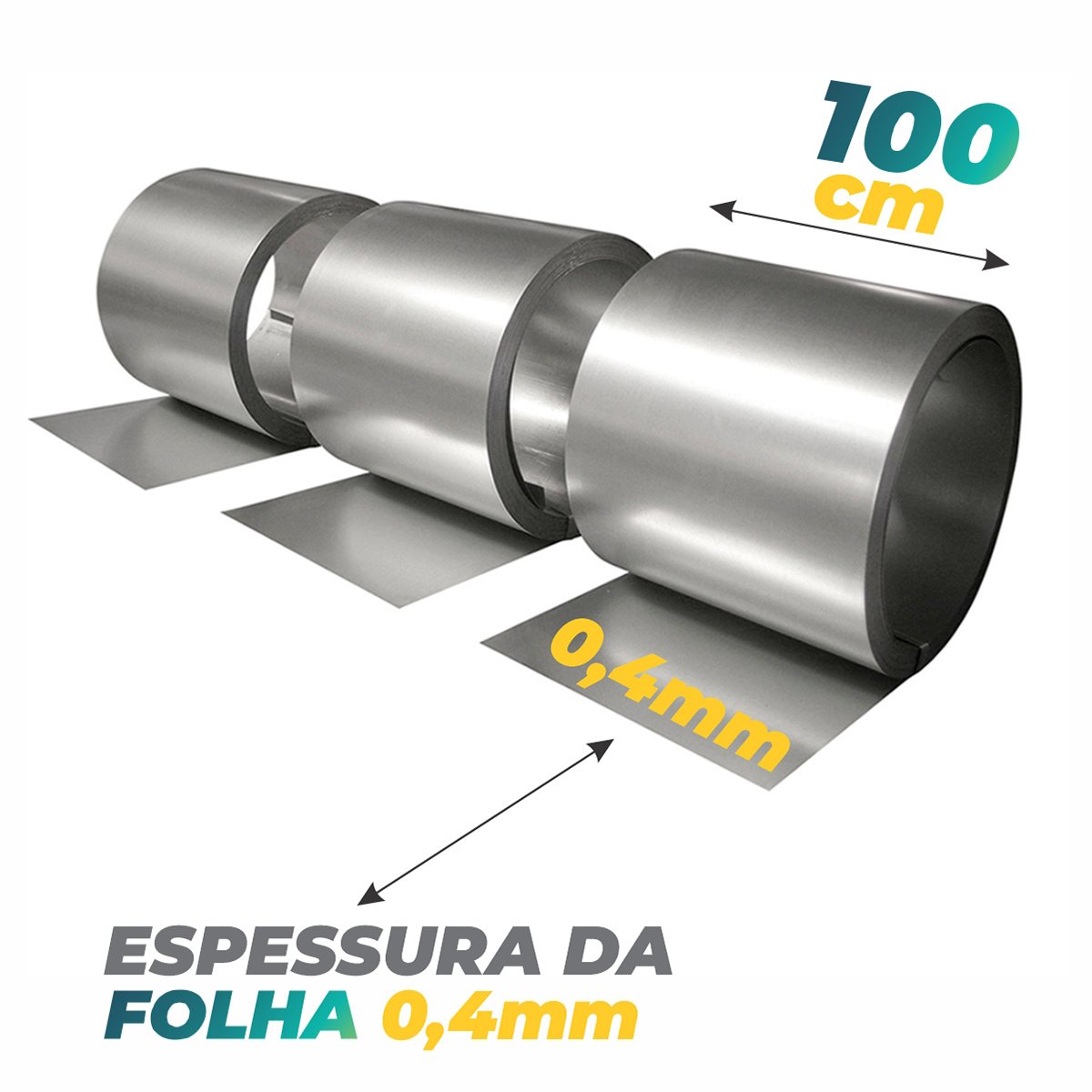 Bobina Chapa Aluminio Gibafer 10 Metros - 100 Cm X 0,4mm - 2