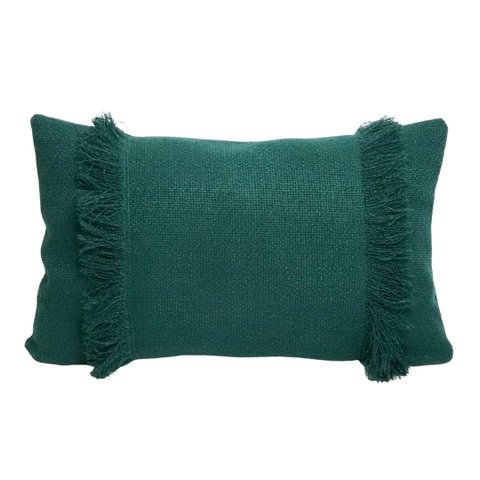 CAPA DE ALMOFADA RETANGULAR EM LINHO VERDE MUSGO Almofadas Estilo