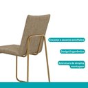 Ver imagem 3 de Conjunto Sala de Jantar Amara 6 Lugares Tampo em MDF com Cadeiras em Aço Dourado Móveis Carraro